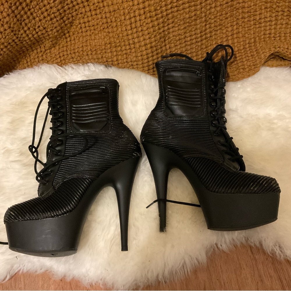 Pleaser Delight 6 inch Biker Boot